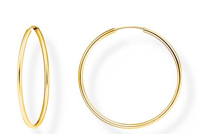 Thomas Sabo Sterling Silver Yellow Gold Plated Medium Hoop Earrings