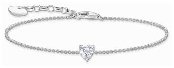 Thomas Sabo Sterling Silver Heart Bracelet with Cubic Zirconia