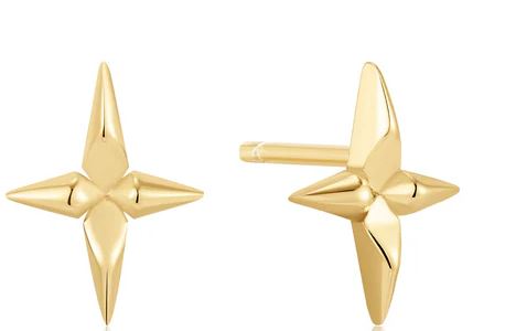 Ania Haie Silver and Yellow Gold Plated Cross Stud Earrings
