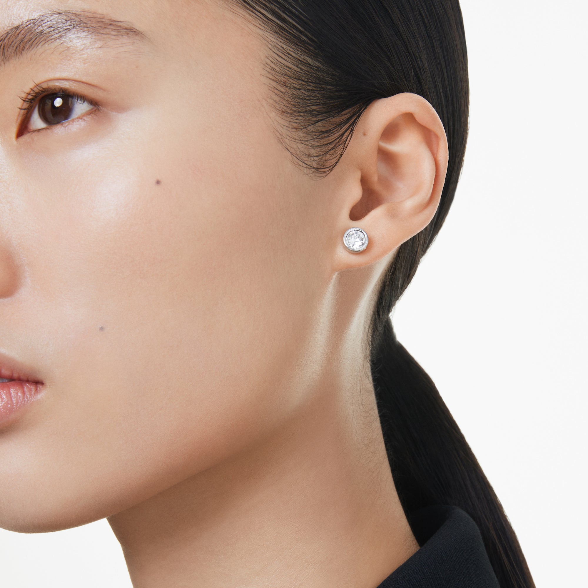 Swarovski Imber Stud Earrings - Rhodium Plated - White Crystal