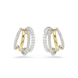 Swarovski Hyperbola Hoop Earrings - Rhodium Plated And Gold Tone-Plated - White Crystals
