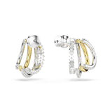 Swarovski Hyperbola Hoop Earrings - Rhodium Plated And Gold Tone-Plated - White Crystals