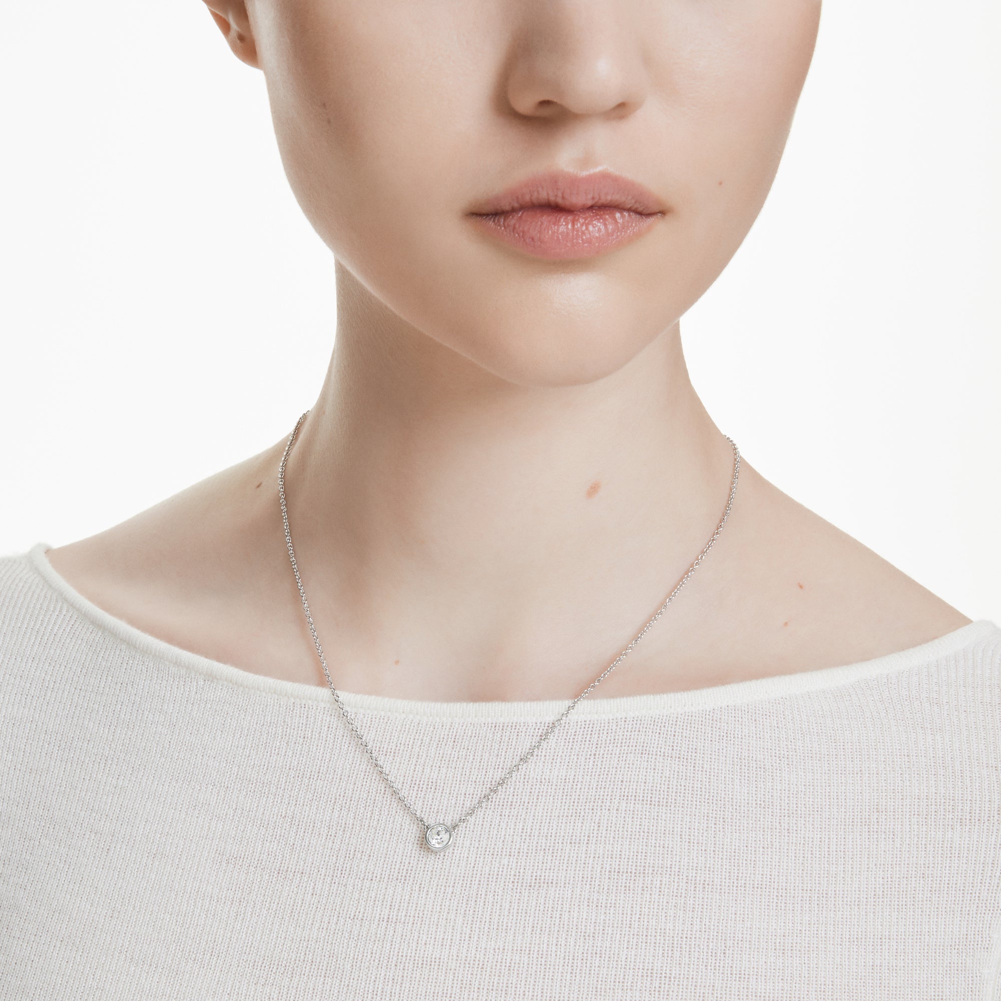 Swarovski Imber Pendant - Rhodium Plated - White Crystal