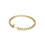 Swarovski Matrix Tennis Bracelet - Gold Tone-Plated - L - White