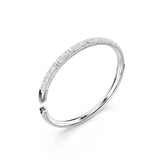 Swarovski Meteora Bangle - Rhodium Plated - White Crystals - L Bracelet