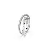 Swarovski Hyperbola Ring - Rhodium Plated - 58 - White Crystals