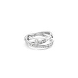Swarovski Hyperbola Ring - Rhodium Plated - 58 - White Crystals