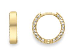 9ct Yellow Gold Cubic Zirconia Edge Huggie Earrings
