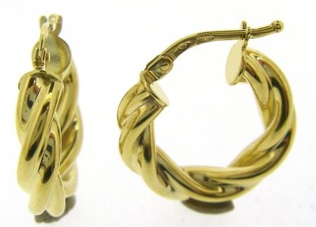 9ct Yellow Gold Twist Hoop Earrings