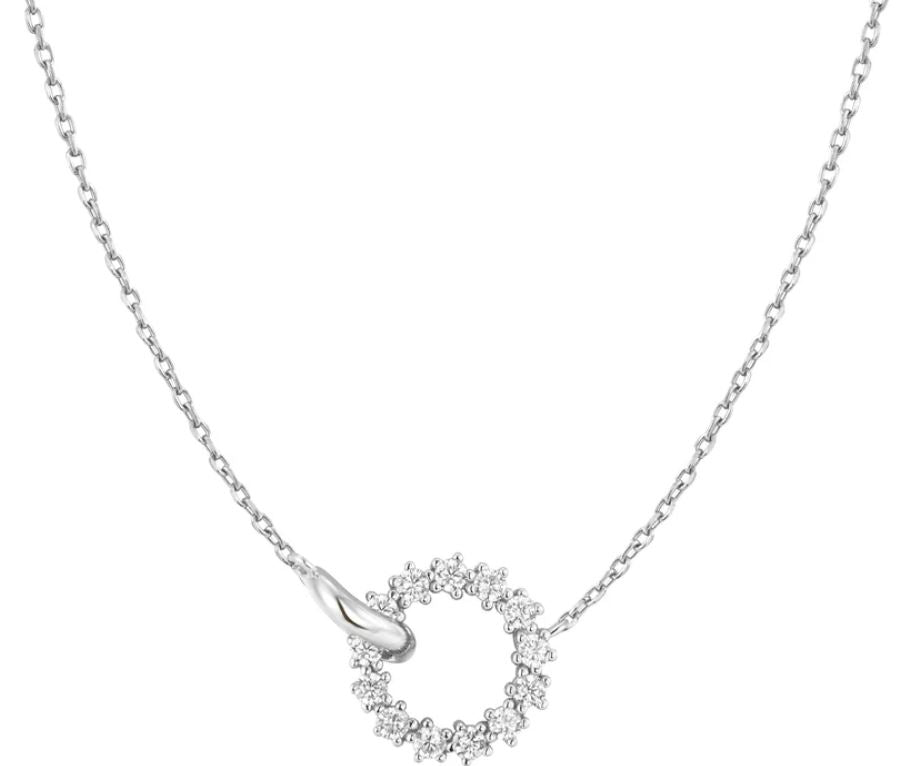 SS Interlinked Cir CZ Nlace 43-48cm