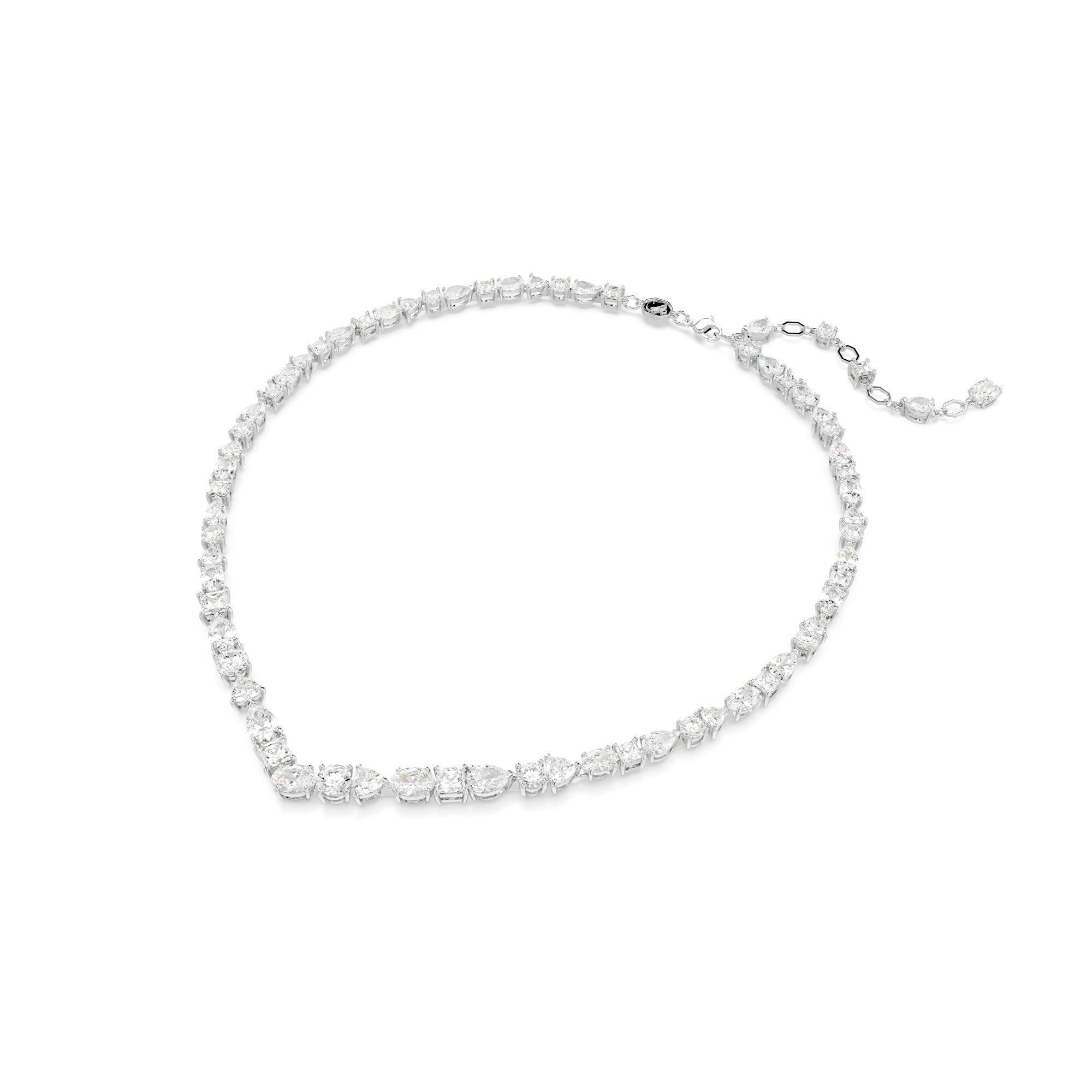 Swarovski Mesmera Necklace - Rhodium Plated - White Crystals