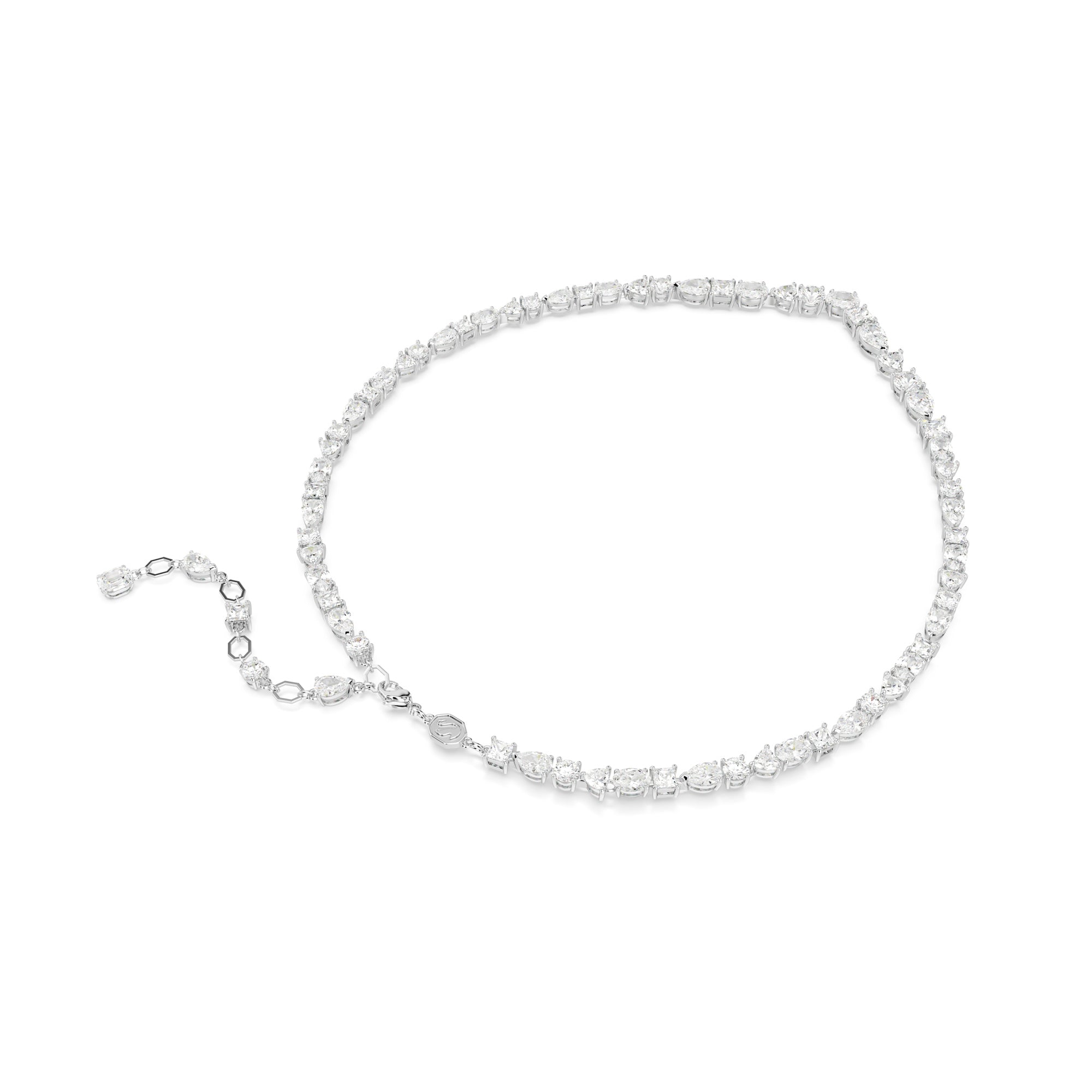 Swarovski Mesmera Necklace - Rhodium Plated - White Crystals