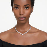 Swarovski Mesmera Necklace - Rhodium Plated - White Crystals