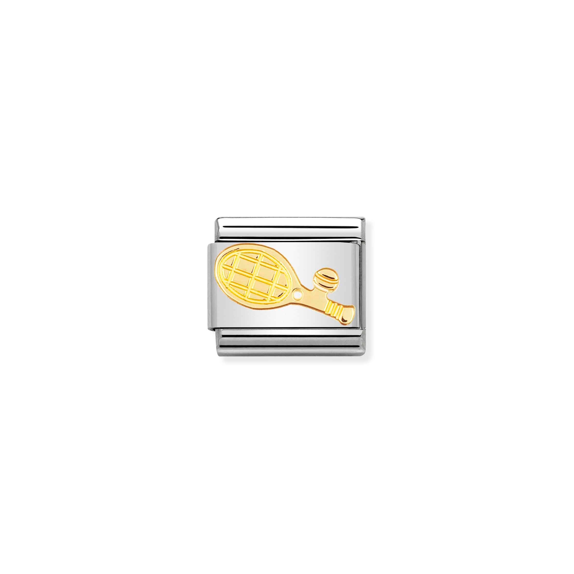 Nomination Composable Classic Yellow Gold Tennis Racket Charm