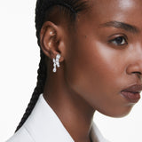 Swarovski Matrix Drop Earrings - Rhodium Plated - White
