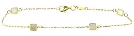 9ct Yellow Gold Mother Of Pearl Open Bangle