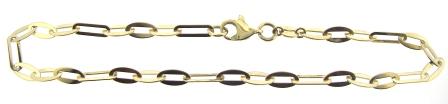 9ct Yellow Gold Oval and Paper Link Bracelet