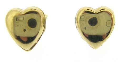 Luminous 9ct Yellow Gold Neon Pink Heart Stud Earrings