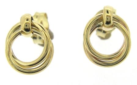 9ct Yellow Gold Diamond Cut Stud Earrings