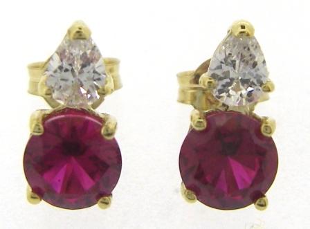9ct Yellow Gold Malachite Petal Stud Earrings