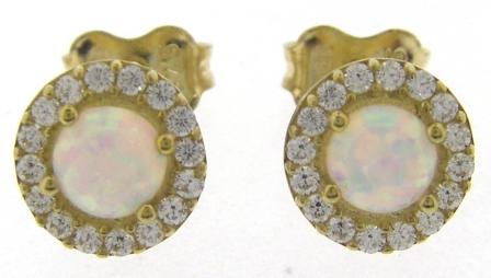 9ct Yellow Gold Oval Opal Stud Earrings