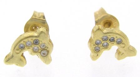 9ct Yellow Gold Cubic Zirconia Knot Stud Earrings
