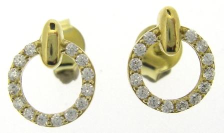 9ct Yellow Gold Cubic Zirconia Halo Stud Earrings