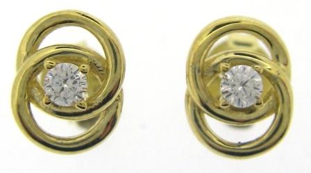 9ct Yellow Gold Cubic Zirconia Flower Stud Earrings