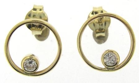 9ct Yellow Gold Cubic Zirconia Infinity Stud Earrings