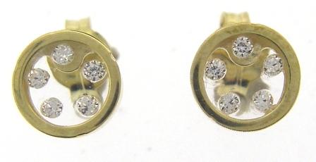 9ct Yellow Gold Pear Shape CZ Drop Earrings