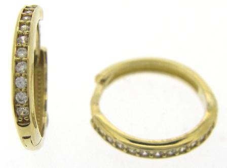 9ct Yellow Gold Tapered Hoop Earrings