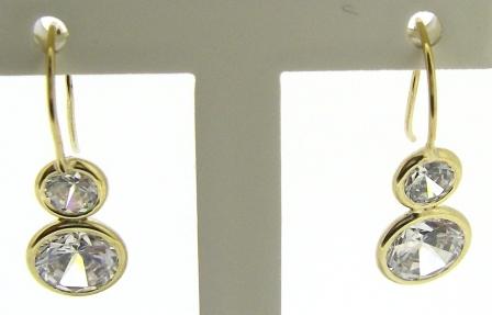 9ct Yellow Gold Pear Drop CZ Earrings