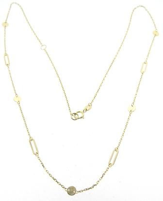 9ct Yellow Gold Disc and Oval Link Necklace