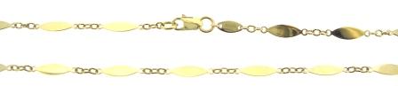 9ct Yellow Gold Cable and Marquise Link Necklace