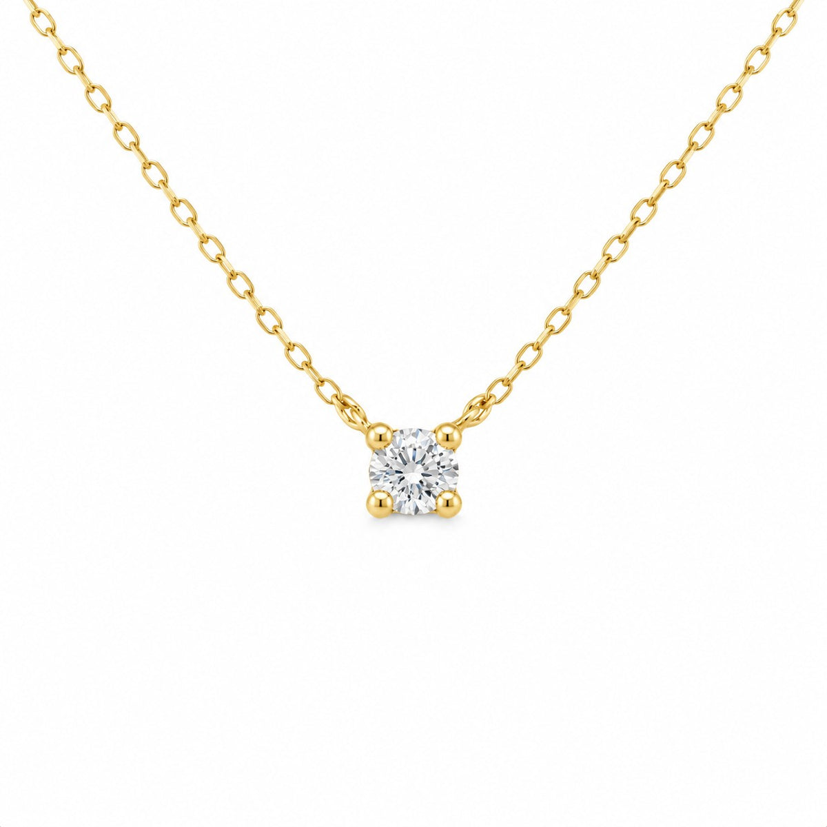 9ct Yellow Gold Cubic Zirconia Claw Set Necklace