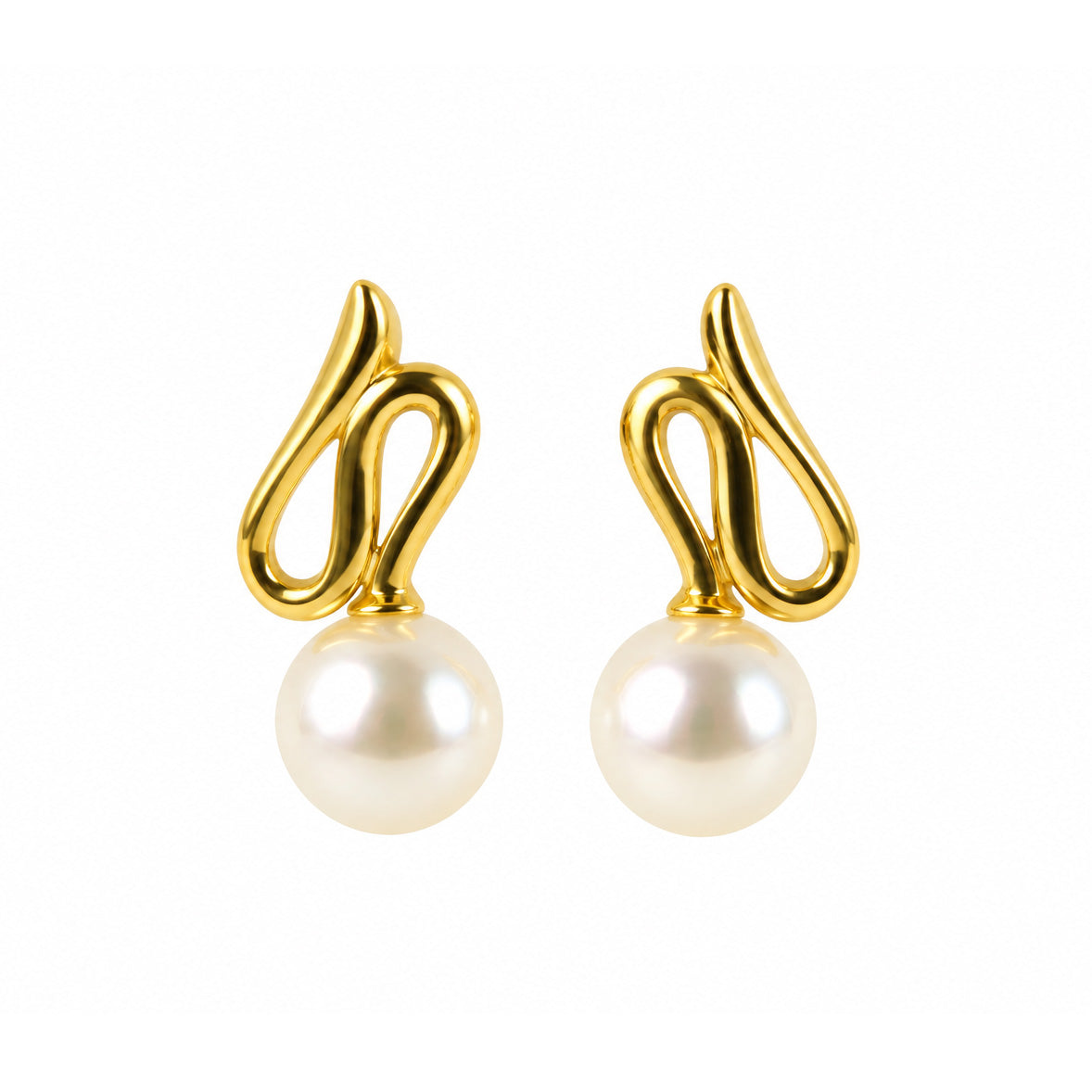 9ct Yellow Gold Fancy Freshwater Pearl Drop Earrings