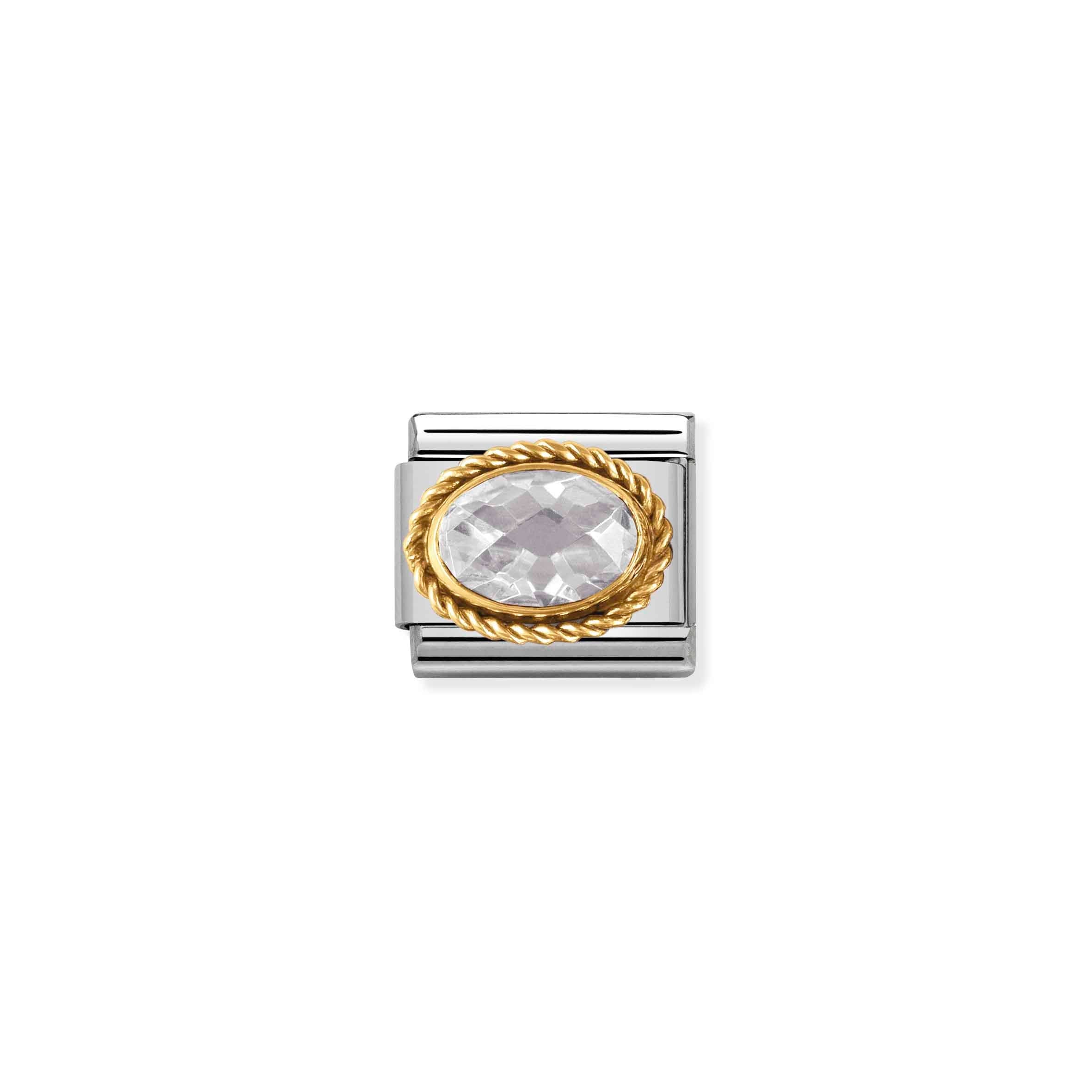 Nomination Composable Classic Faceted Cubic Zirconia Oval Link