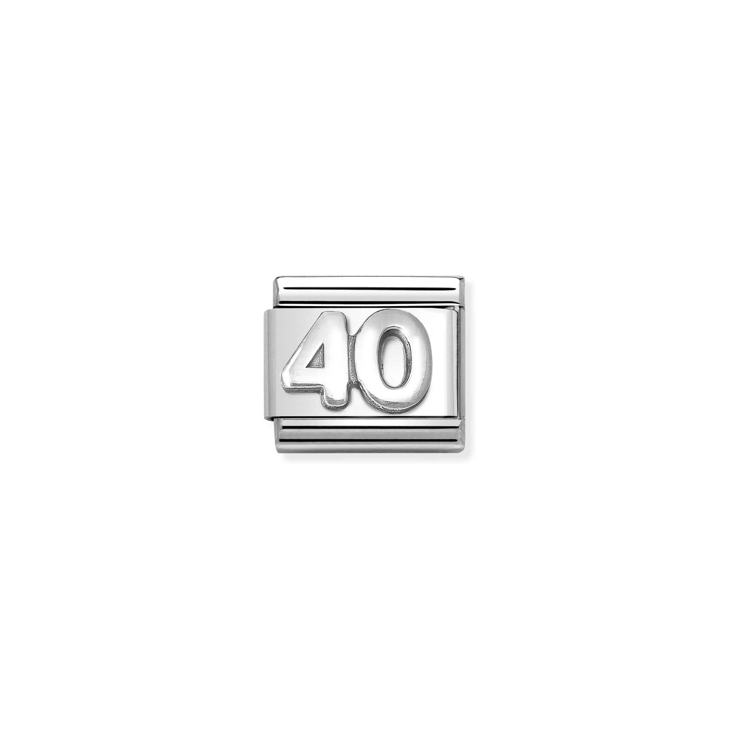 Nomination Composable Classic 'Number 40' Oxidised Sterling Silver Charm