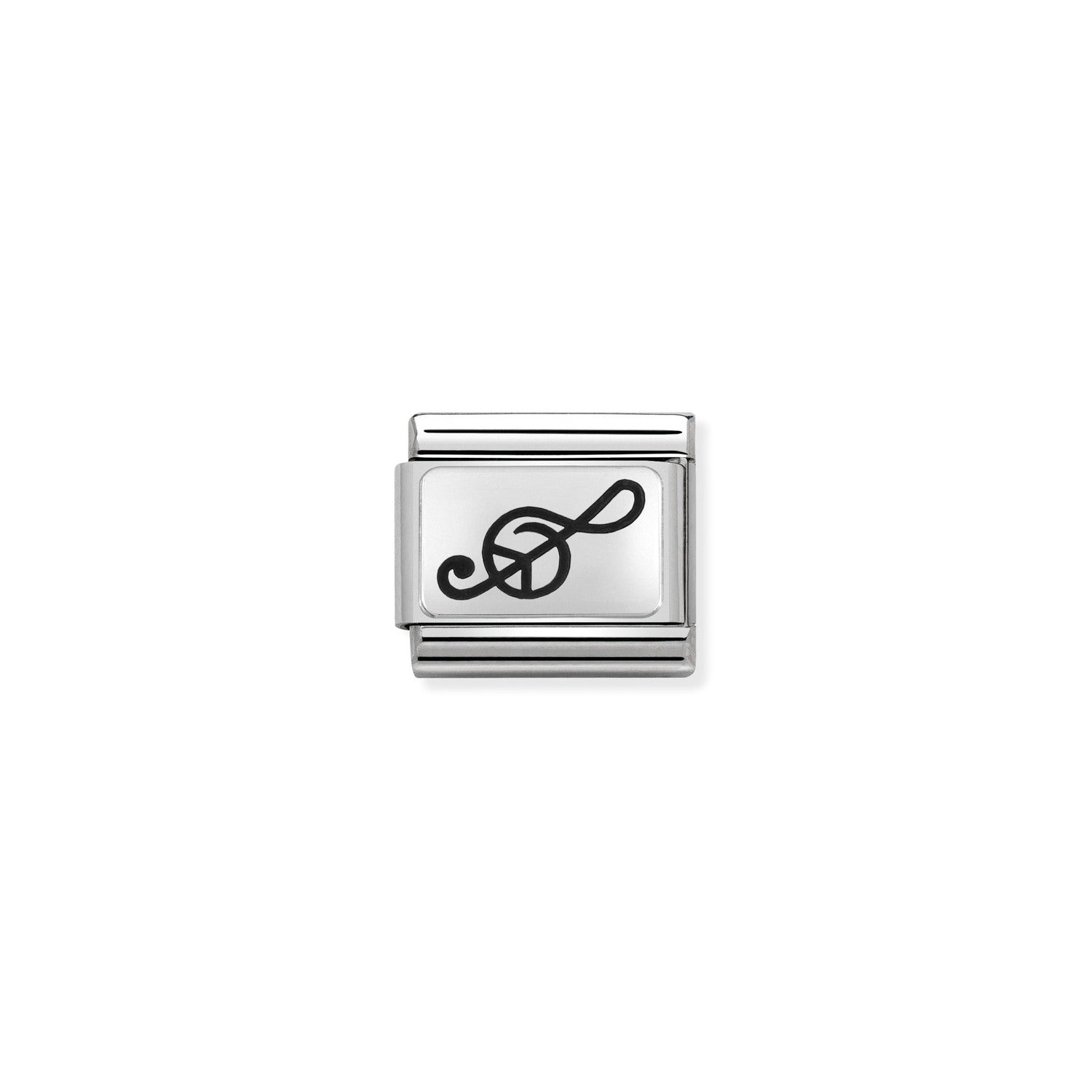 Nomination Composable Classic Oxidised Treble Clef Link