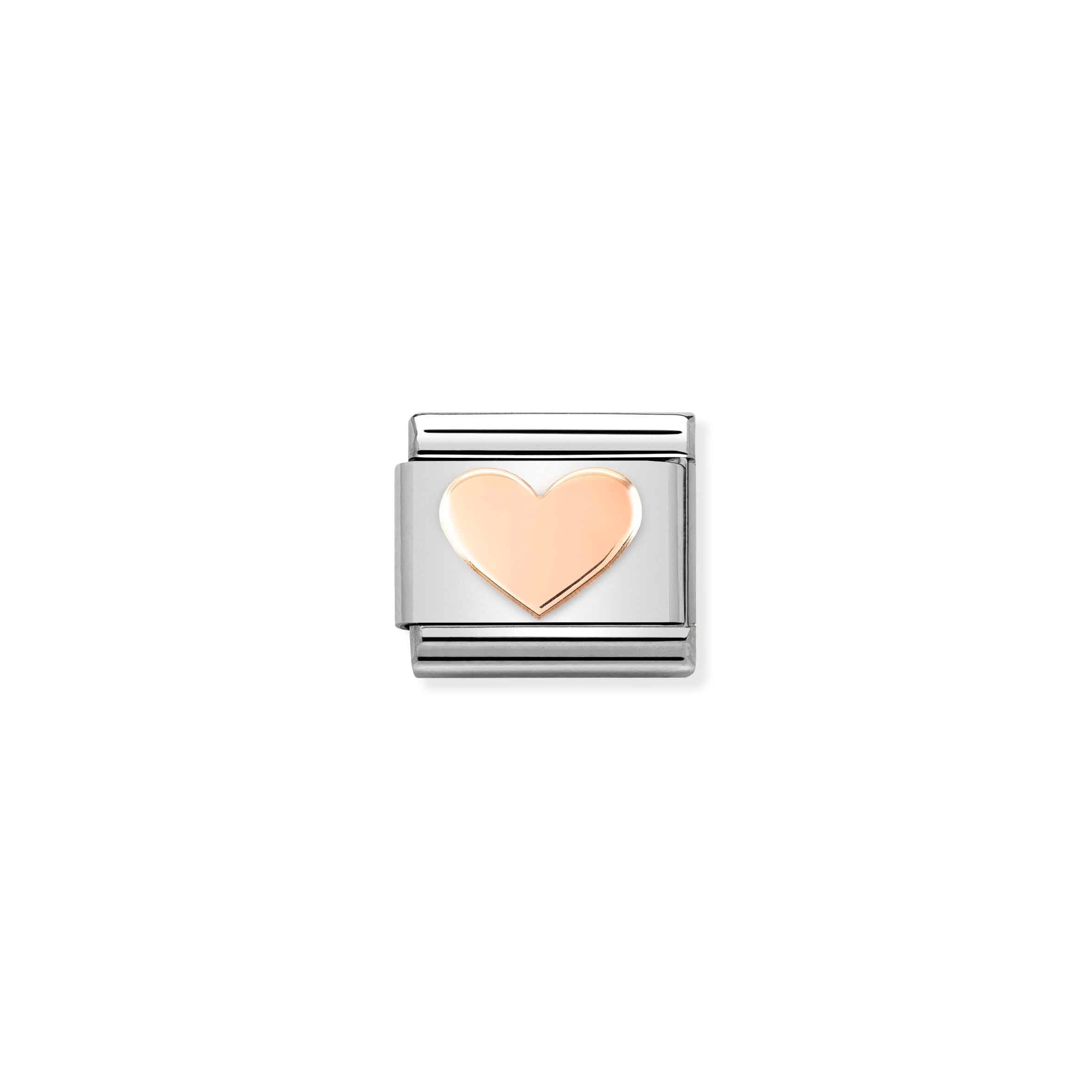 Nomination Composable Classic Heart Charm in Rose Gold & Stainless Steel