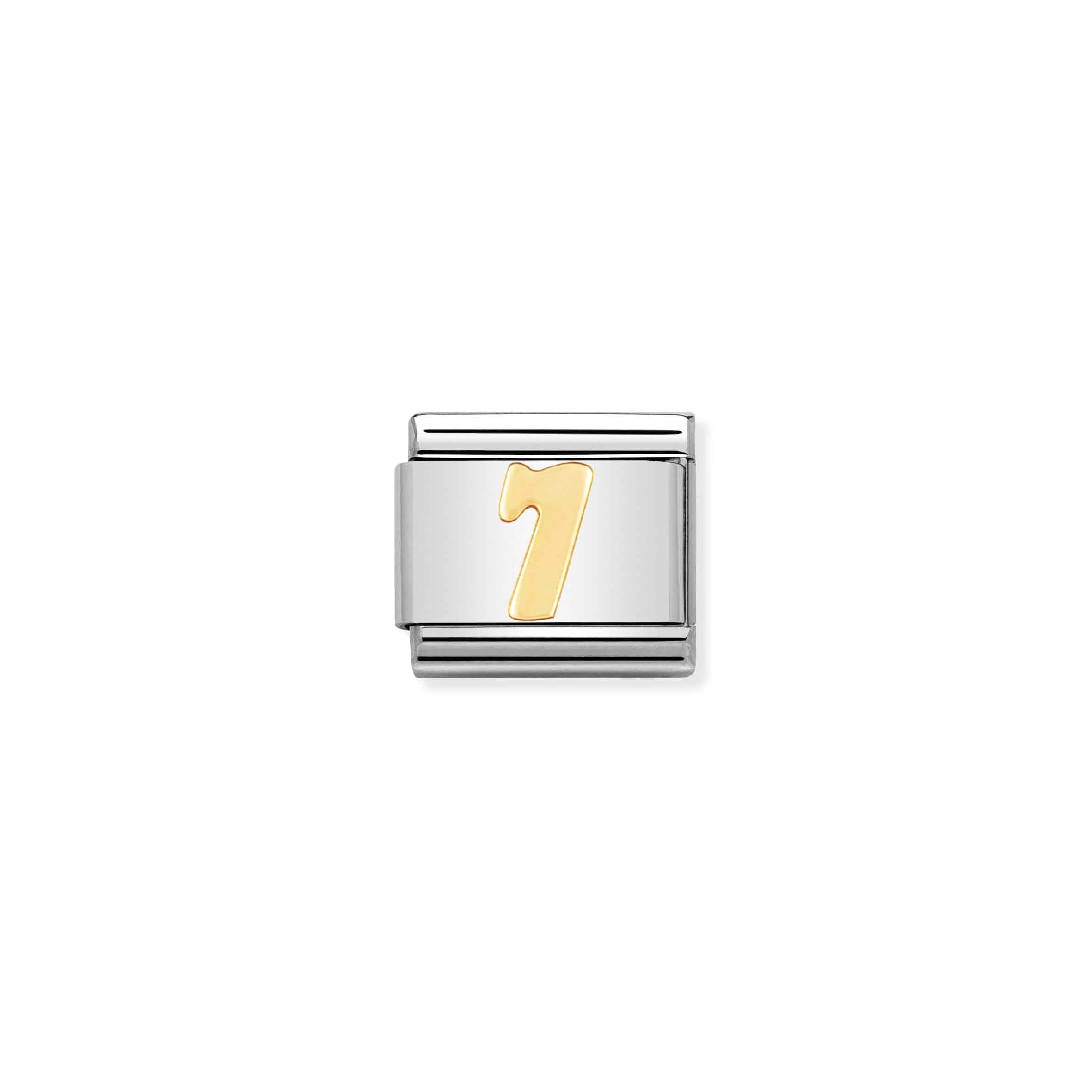 Nomination Composable Classic '7' Link in Yellow Gold & Stainless Steel