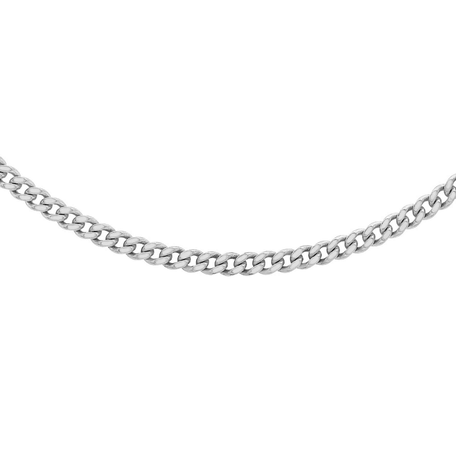 9ct White Gold Diamond Cut Curb Chain