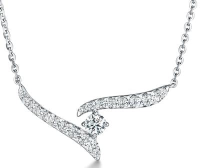 Hearts On Fire 18ct White Gold 0.30ct Vela Crossover Diamond Pendant