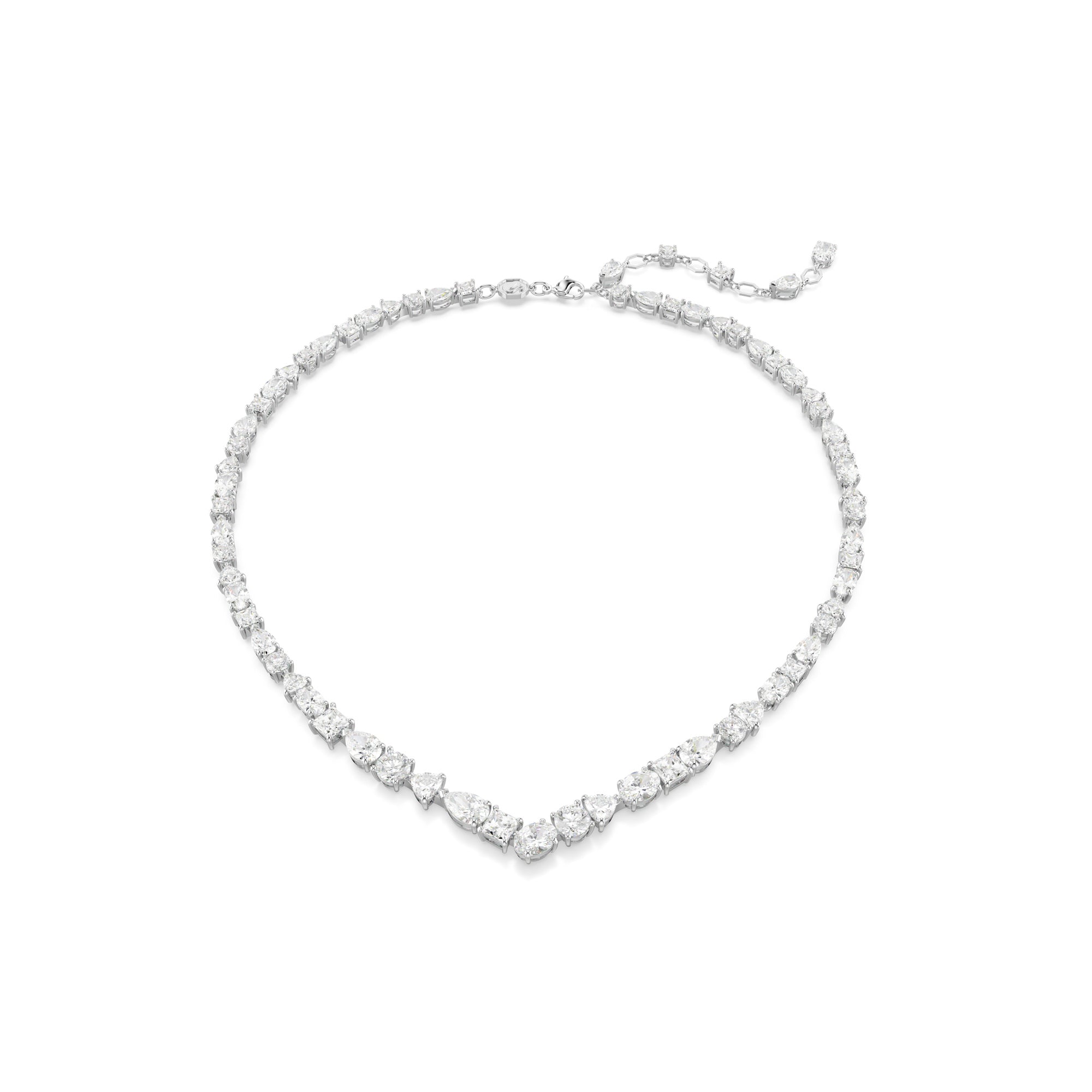 Swarovski Mesmera Set - Rhodium Plated - White Jewellery Sets Necklace