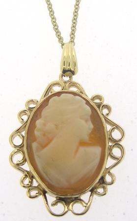 Vintage 9ct Yellow Gold Cameo Pendant