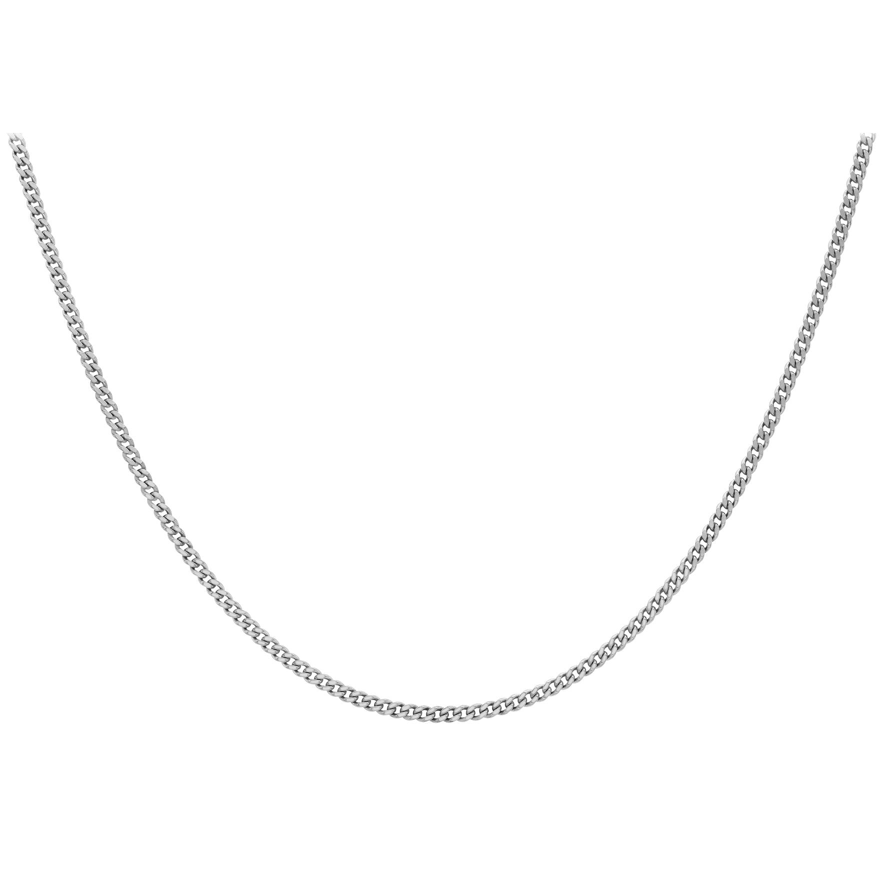 9ct White Gold Diamond Cut Curb Chain