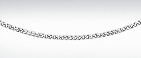 9ct White Gold Diamond Cut Curb Chain