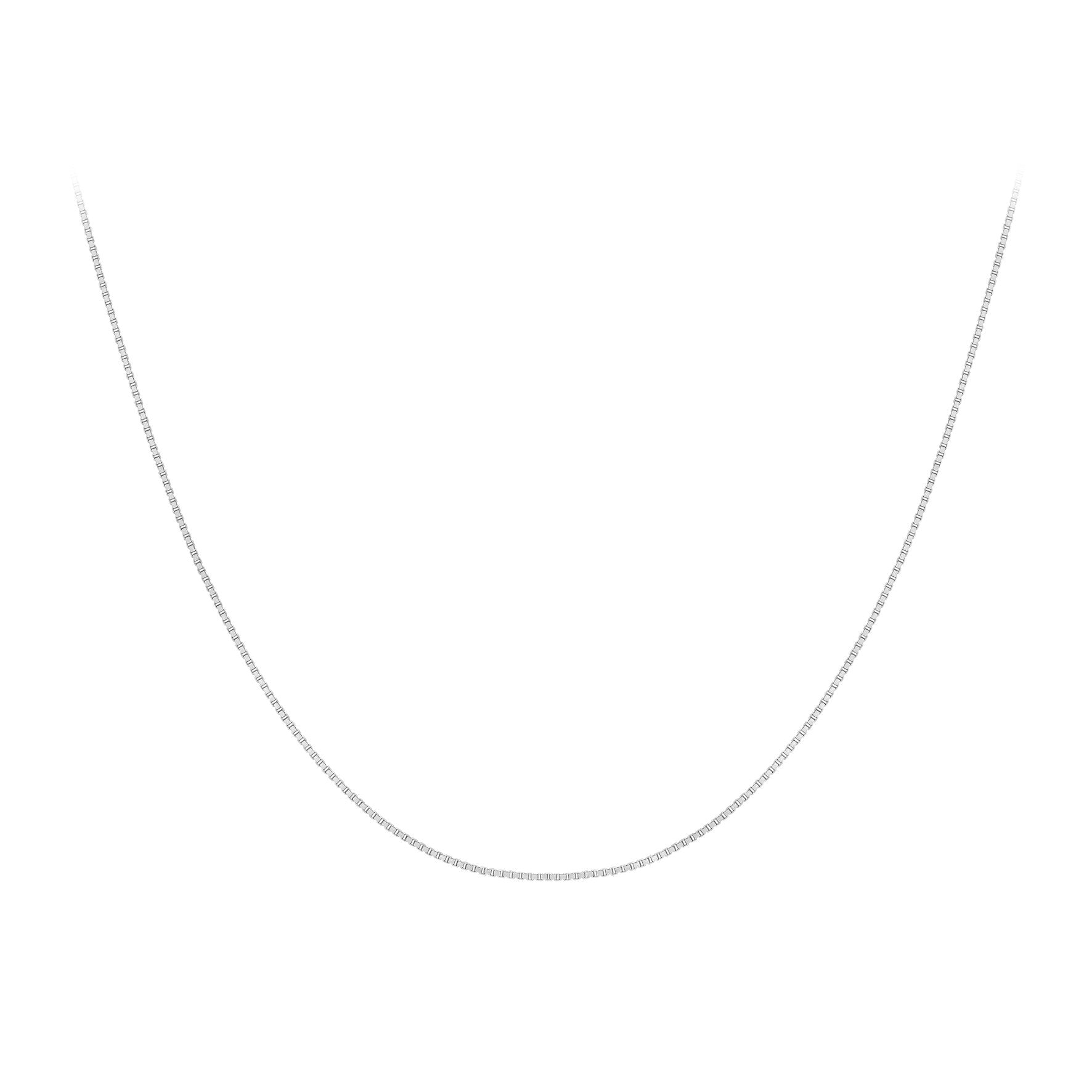 Adjustable 9ct White Gold Box Chain