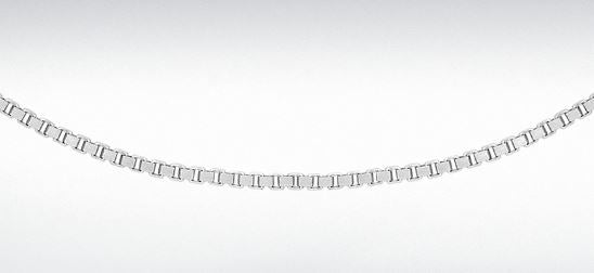 Adjustable 9ct White Gold Box Chain