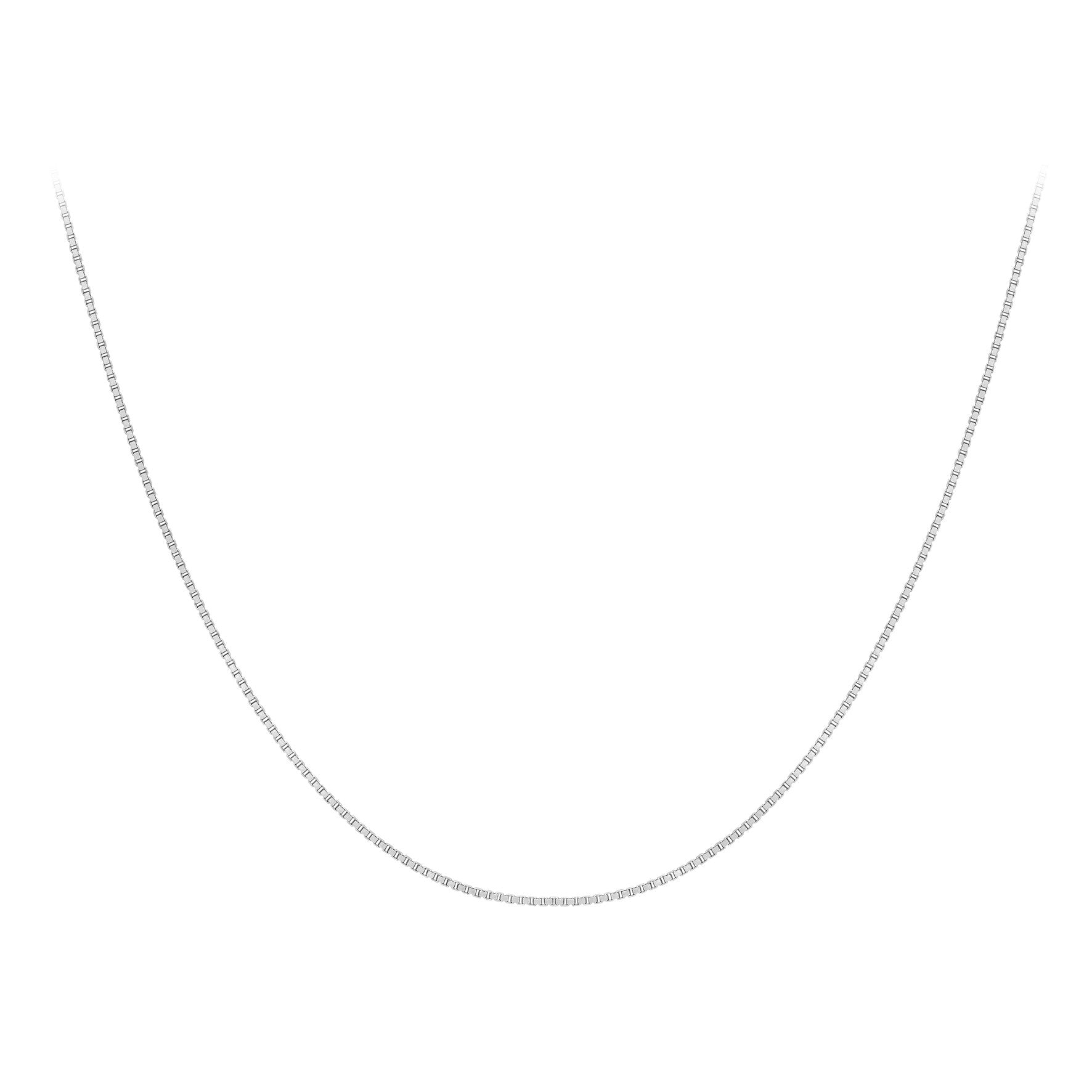 Lustrous 9ct White Gold Adjustable Box Chain